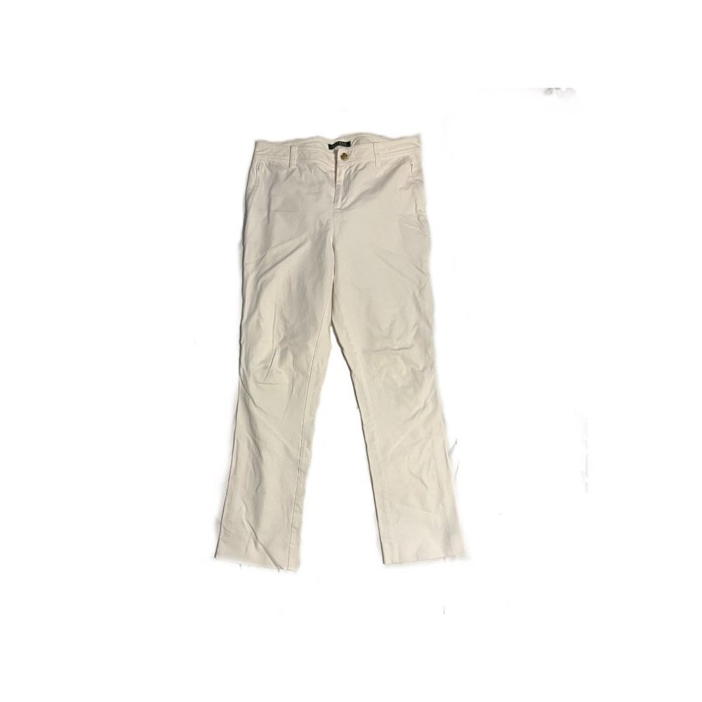 SIZE 6 WOMEN'S WHITE LAUREN BY RALPH LAUREN CHINO PANTS